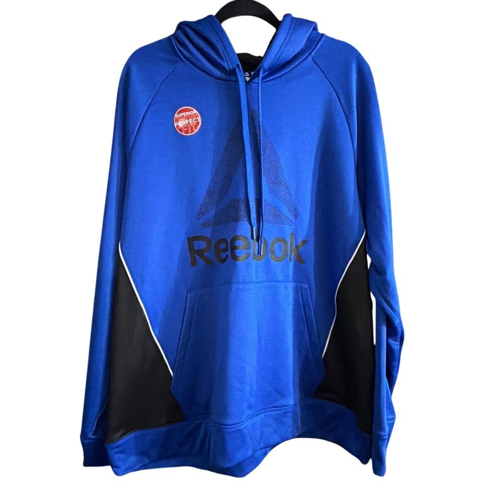 Reebok Men's Delta Trail Hoody Royal Blue Black Hoodie Size XXL 2XL New